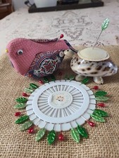 Lot VTG Handcrafted Fabric bird & Shell Turtle, Pin Cushions, Bestmaid Needles