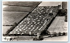 POSTCARD HOLIDAY CAMP AERIAL VIEW - REAL PHOTOGRAPH UNIDENTIFIED LOCATION UK 