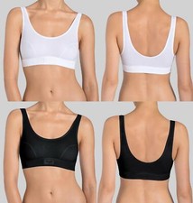 Sloggi Double Comfort Bra Wireless Cotton Rich Non Wired Pullover Sports Top