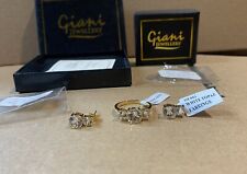 Giani Jewellery - Gold Plated Ladies Topaz Stone Ring Size R + Matching Earrings
