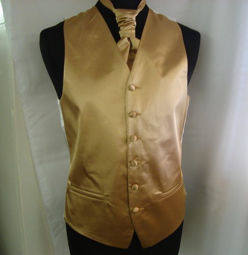 Mens plain satin - mens, waistcoat