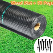 Extra Heavy Duty Weed Control Fabric Membrane Garden Ground Cover Mat +Free Pegs