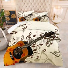 Music Guitar Duvet Quilt Cover Double Bedding Set Pillowcase
