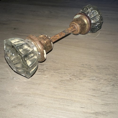 Antique crystal glass doorknob - antique,