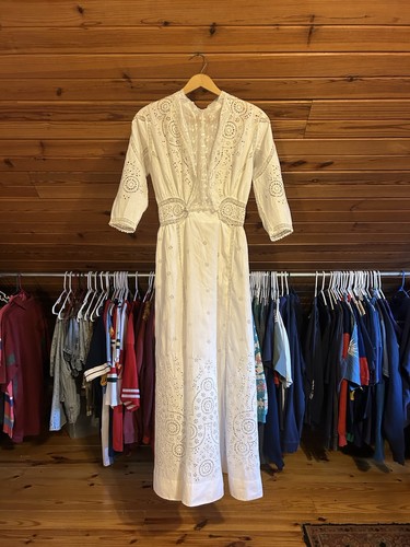 Antique edwardian white eyelet - white,