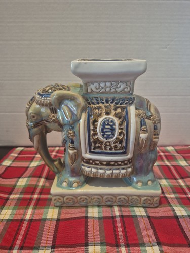 Vintage ceramic elephant - elephant, plant
