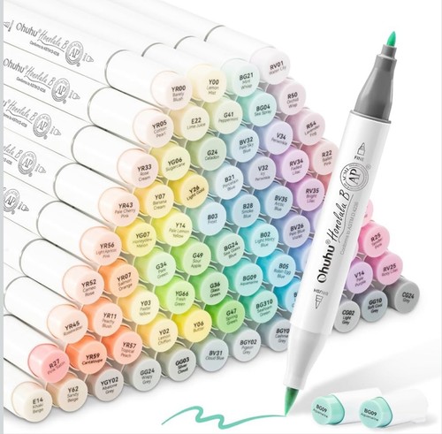 Ohuhu pastel markers - pastel, alcohol