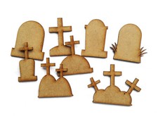 8x Grave Coffin Wooden Craft