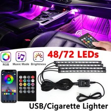 Car Interior Footwell LED Strip Lights RGB Multicolour Remote Atmosphere Lamp