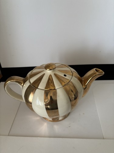 Vintage art deco teapot gold - vintage,
