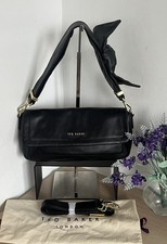 Ted Baker Sinitaa Black Leather knotted Shoulder Crossbody Grab Bag In Dust Bag