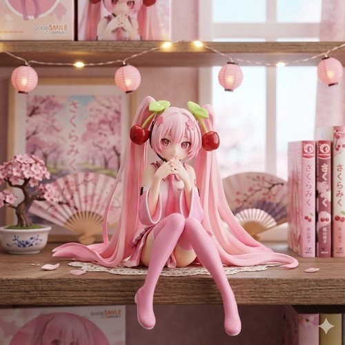 Hatsune miku pink dress sakura - hatsune,