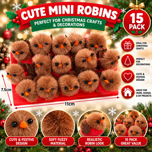 15x mini robin birds - 15x,