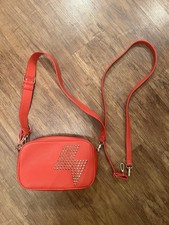 Queen Bee Collective - Red & Gold Lightening Bolt Charm Handbag Crossbody Bag