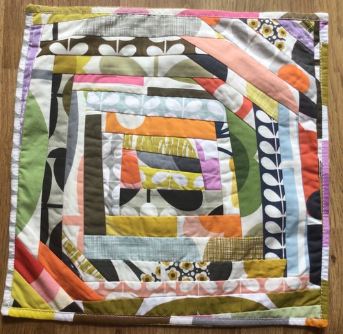 Square patchwork cushion - patchwork,