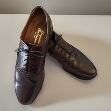 Keith Highlanders Wingtip Oxfords Burgundy Leather Plain Toe Dress Shoes 8.5 D