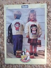 Rosie & Jim  Children's Picture Jumpers knitting pattern DK 20"-26" Robin 15269