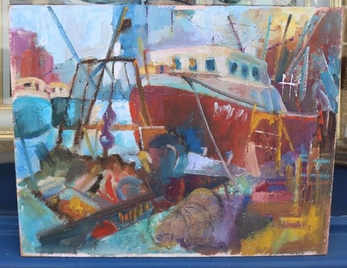 Original painting boat by - original,