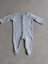 Mamas and Papas Plain Grey Sleepsuit 3 - 6 Mths