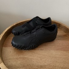 New Authentic Puma Mostro Triple Black Leather Spike Trainers Size 5 / 38