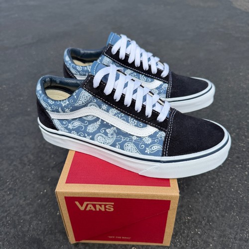 Paisley pattern navy vans - paisley, on