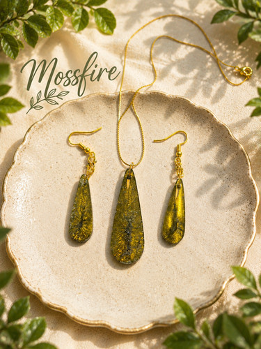 Necklace dangle earrings - &,