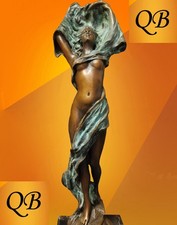 ART DECO BRONZE FIGURINE NUDE SCULPTURE STATUE EROTIC NAKED LADY FEMALE FIGURE