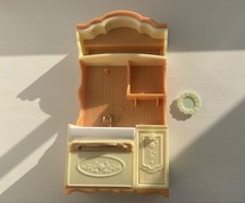 Sylvanian Families Kitchen Spares Sink Cream Drawer Shelf Storage Cupboard Unit