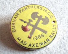 Durham Panthers MCC - Mad Axeman Rally Enamel Badge 1986 V2 (55)