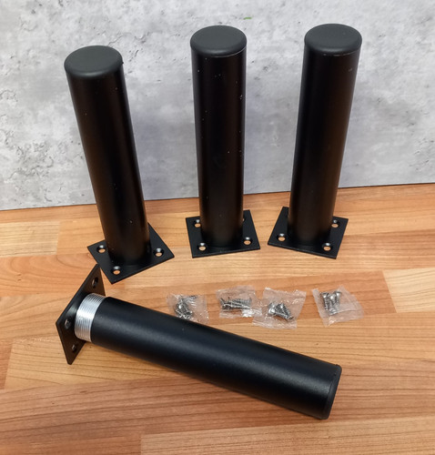 Black metal furniture legs - black,