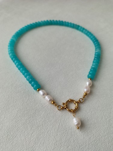 18k gold plated natural stone - 18k,