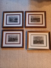 4 prints - Hunting, Trout fishing & Grouse shooting 1842; Woodcock shooting 1824