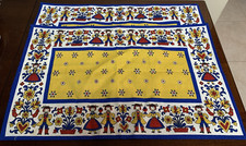 Set of 2 Blue Red Linen Dutch