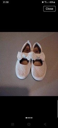 Girls white canvas - white, broderie
