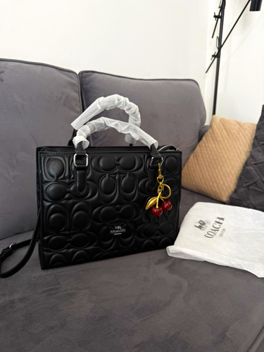 Coach black embossed - black, logo