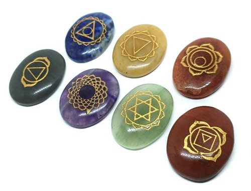 Chakra set carved crystal - chakra,