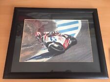 NICKY HAYDEN FRAMED PICTURE 40CM X 32CM MOTO GP DUCATI LAGUNA SECA PRINT