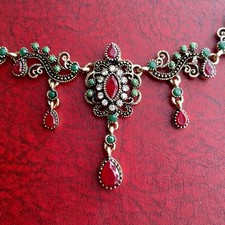 **REDUCED** Indian Necklace & Ring Set Rustic Gold Mughal Style