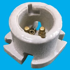 1x B22 Glazed Ceramic Lamp Holder BC Bayonet Cap Porcelain Socket Like Couhhtrie