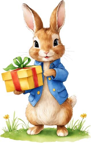 Peter rabbit flower wall art - peter,