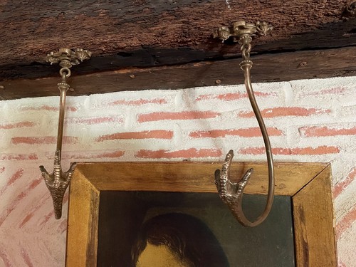 Rare pair antique french brass - rare,