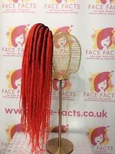 Cyber Goth Rave Red & Black Ombré Dreads SteamPunk Drawstring Dread Fall Pony BN