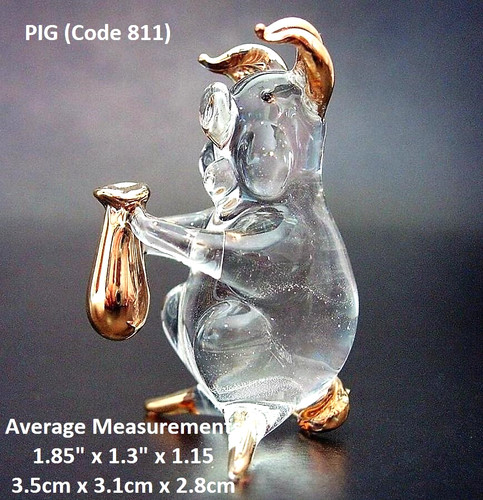 Miniature glass pig - glass, piglet
