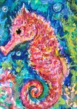 ORIGINAL ACEO Painting Pink