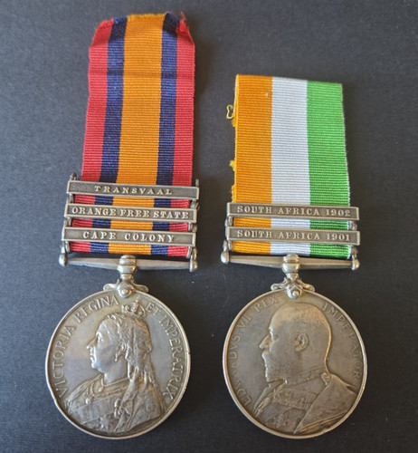 Boer war medal pair qsa - boer,