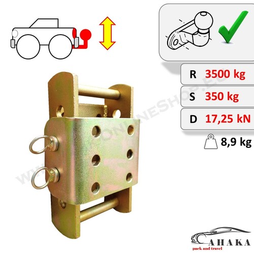 Tow bar ball hitch - ball, plate