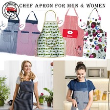 Chefs Aprons Front Pockets Kitchen Butcher cooking BBQ Stuff Full Aprons Bakings