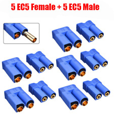 5 Pairs EC5 Connector Male & Female for RC LiPo Battery Plug (5 Male+5 Female)