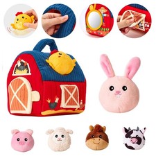 Barn W/Stuffed Farm Animals