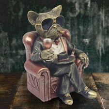 Figurine Resin Ornament Frenchie Dog Animal Rustic Home Shelf Decor Display